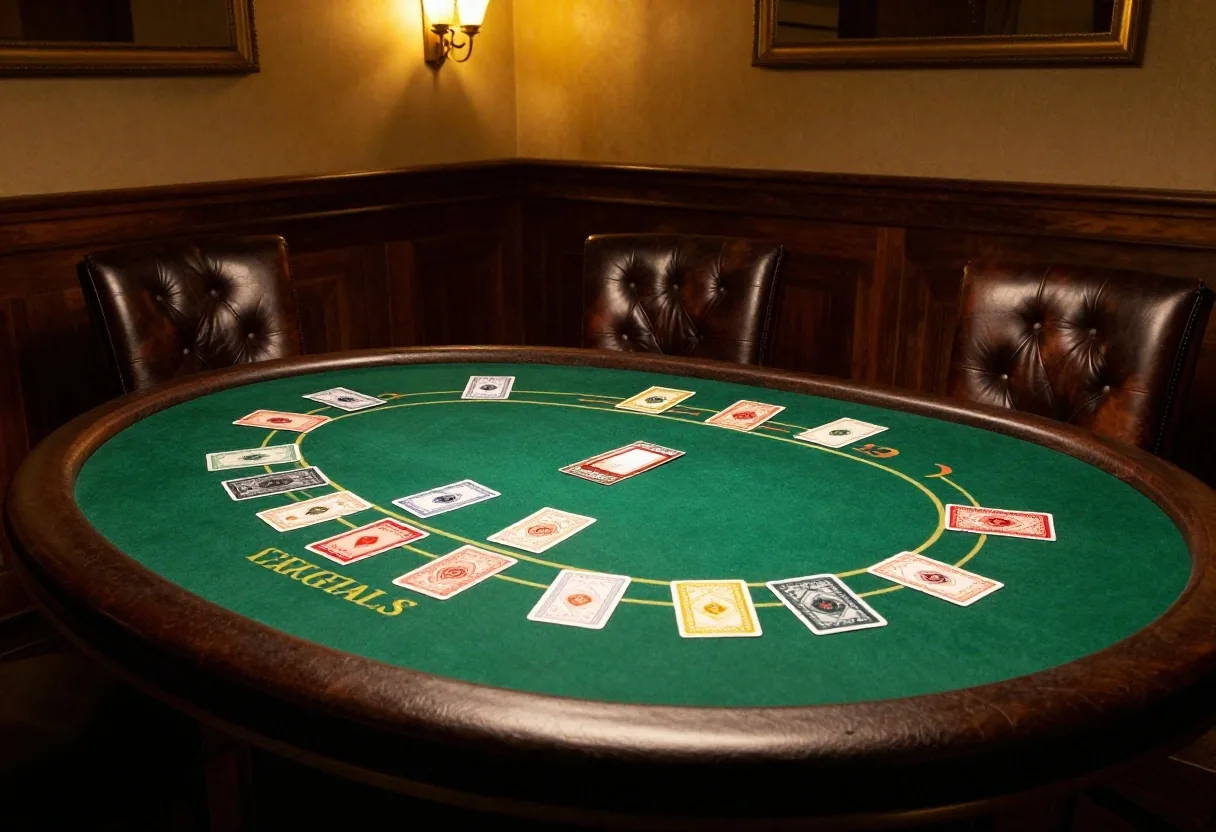 Blackjack-pöytä ja korttien jako Muororon salissa